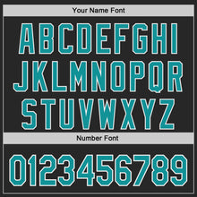 Load image into Gallery viewer, Custom Black Teal-White Authentic Baseball Jersey
