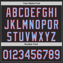 Load image into Gallery viewer, Custom Black Light Blue-Red Authentic Baseball Jersey
