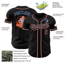 Load image into Gallery viewer, Custom Black Powder Blue-Orange Authentic Baseball Jersey
