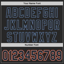 Load image into Gallery viewer, Custom Black Powder Blue-Orange Authentic Baseball Jersey
