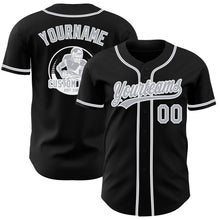 Laden Sie das Bild in den Galerie-Viewer, Custom Black Gray-White Authentic Baseball Jersey
