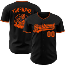 Load image into Gallery viewer, Custom Black-Orange Authentic Baseball Jersey
