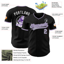 Laden Sie das Bild in den Galerie-Viewer, Custom Black Gray Purple-White Authentic Baseball Jersey
