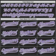 Laden Sie das Bild in den Galerie-Viewer, Custom Black Gray Purple-White Authentic Baseball Jersey
