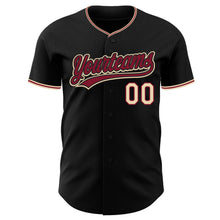 Load image into Gallery viewer, Custom Black City Cream-Crimson Authentic Baseball Jersey
