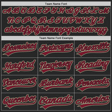 Load image into Gallery viewer, Custom Black City Cream-Crimson Authentic Baseball Jersey
