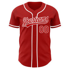 Load image into Gallery viewer, Custom Red-White Authentic Baseball Jersey
