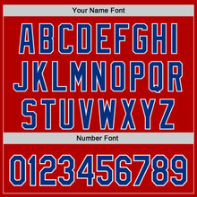Load image into Gallery viewer, Custom Red Royal-White Authentic Baseball Jersey
