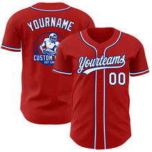 Load image into Gallery viewer, Custom Red White-Royal Authentic Baseball Jersey
