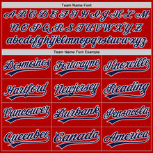 Load image into Gallery viewer, Custom Red Navy-White Authentic Baseball Jersey
