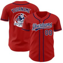 Load image into Gallery viewer, Custom Red Navy-White Authentic Baseball Jersey
