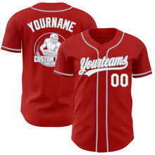 Laden Sie das Bild in den Galerie-Viewer, Custom Red White-Gray Authentic Baseball Jersey
