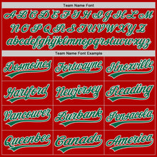 Load image into Gallery viewer, Custom Red Kelly Green-White Authentic Baseball Jersey
