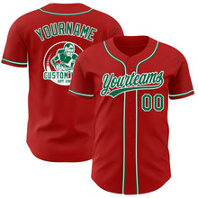 Load image into Gallery viewer, Custom Red Kelly Green-White Authentic Baseball Jersey
