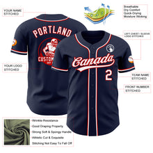 Load image into Gallery viewer, Custom Navy White-Red Authentic Baseball Jersey
