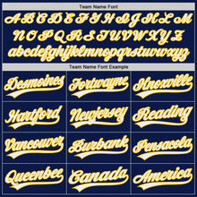 Load image into Gallery viewer, Custom Navy White-Yellow Authentic Baseball Jersey
