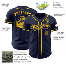 Load image into Gallery viewer, Custom Navy-Gold Authentic Baseball Jersey
