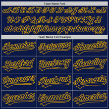 Load image into Gallery viewer, Custom Navy-Gold Authentic Baseball Jersey
