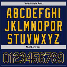 Load image into Gallery viewer, Custom Navy-Gold Authentic Baseball Jersey
