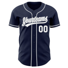 Load image into Gallery viewer, Custom Navy White-Gray Authentic Baseball Jersey
