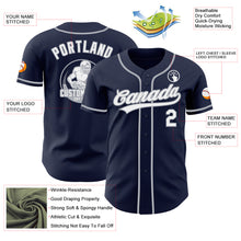 Load image into Gallery viewer, Custom Navy White-Gray Authentic Baseball Jersey
