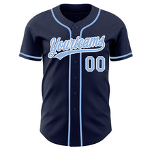 Laden Sie das Bild in den Galerie-Viewer, Custom Navy Light Blue-White Authentic Baseball Jersey
