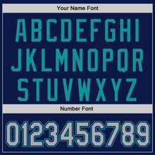 Laden Sie das Bild in den Galerie-Viewer, Custom Navy Gray-Teal Authentic Baseball Jersey
