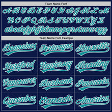 Load image into Gallery viewer, Custom Navy Teal-White Authentic Baseball Jersey
