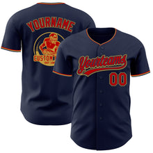 Laden Sie das Bild in den Galerie-Viewer, Custom Navy Red-Old Gold Authentic Baseball Jersey
