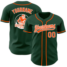 Load image into Gallery viewer, Custom Green Orange-White Authentic Baseball Jersey
