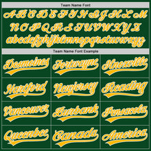 Load image into Gallery viewer, Custom Green Gold-White Authentic Baseball Jersey

