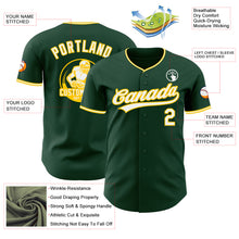 Load image into Gallery viewer, Custom Green White-Yellow Authentic Baseball Jersey
