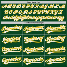 Load image into Gallery viewer, Custom Green White-Yellow Authentic Baseball Jersey
