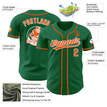 Load image into Gallery viewer, Custom Kelly Green Orange-White Authentic Baseball Jersey
