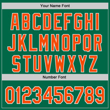 Load image into Gallery viewer, Custom Kelly Green Orange-White Authentic Baseball Jersey
