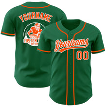 Load image into Gallery viewer, Custom Kelly Green Orange-White Authentic Baseball Jersey
