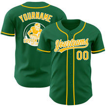 Загрузить изображение в средство просмотра галереи, Custom Kelly Green Gold-White Authentic Baseball Jersey
