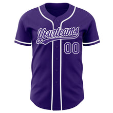 Load image into Gallery viewer, Custom Purple-White Authentic Baseball Jersey
