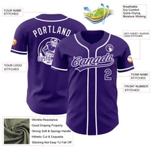 Load image into Gallery viewer, Custom Purple-White Authentic Baseball Jersey
