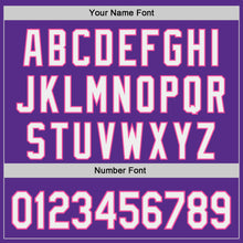 Laden Sie das Bild in den Galerie-Viewer, Custom Purple White-Pink Authentic Baseball Jersey
