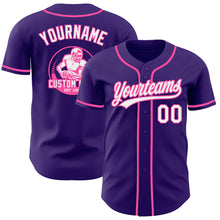 Laden Sie das Bild in den Galerie-Viewer, Custom Purple White-Pink Authentic Baseball Jersey
