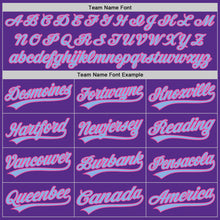 Load image into Gallery viewer, Custom Purple Light Blue-Pink Authentic Baseball Jersey
