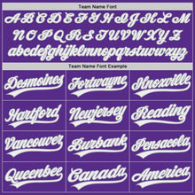 Load image into Gallery viewer, Custom Purple White-Gray Authentic Baseball Jersey
