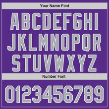 Load image into Gallery viewer, Custom Purple Gray-White Authentic Baseball Jersey
