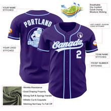 Laden Sie das Bild in den Galerie-Viewer, Custom Purple White-Light Blue Authentic Baseball Jersey
