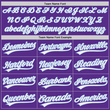 Laden Sie das Bild in den Galerie-Viewer, Custom Purple White-Light Blue Authentic Baseball Jersey
