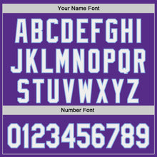 Laden Sie das Bild in den Galerie-Viewer, Custom Purple White-Light Blue Authentic Baseball Jersey
