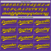 Load image into Gallery viewer, Custom Purple Yellow-Black Authentic Baseball Jersey
