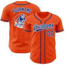 Load image into Gallery viewer, Custom Orange Royal-White Authentic Baseball Jersey
