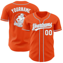 Load image into Gallery viewer, Custom Orange White-Gray Authentic Baseball Jersey
